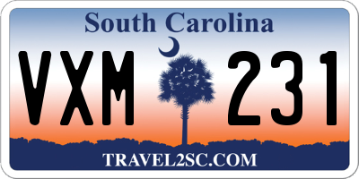 SC license plate VXM231