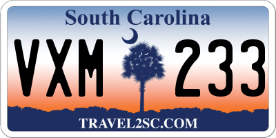 SC license plate VXM233