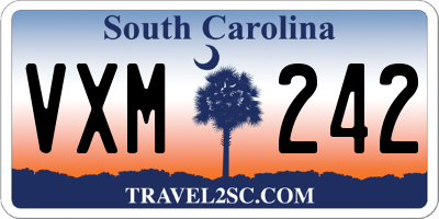 SC license plate VXM242