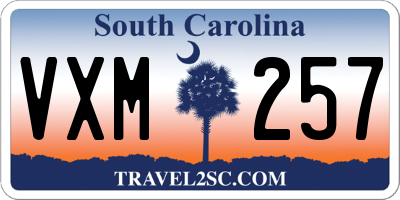 SC license plate VXM257