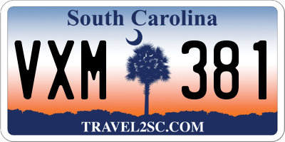 SC license plate VXM381