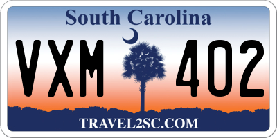 SC license plate VXM402