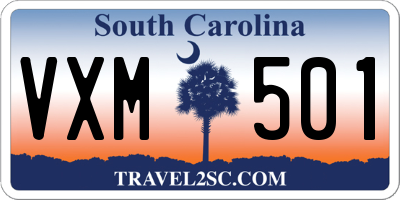 SC license plate VXM501