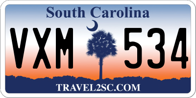 SC license plate VXM534