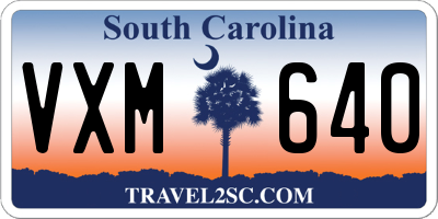 SC license plate VXM640
