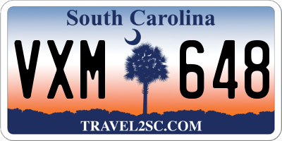 SC license plate VXM648