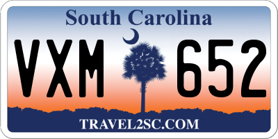 SC license plate VXM652