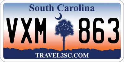 SC license plate VXM863