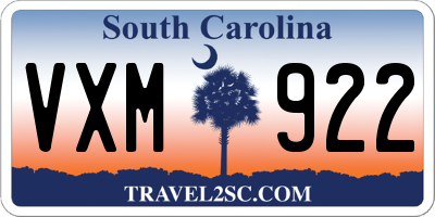 SC license plate VXM922