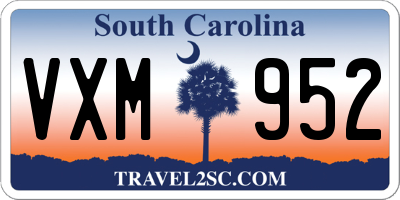 SC license plate VXM952
