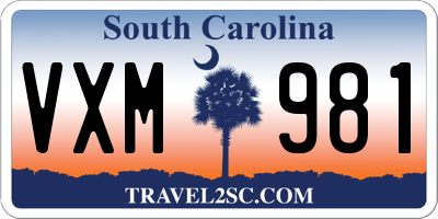 SC license plate VXM981