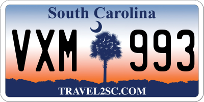 SC license plate VXM993