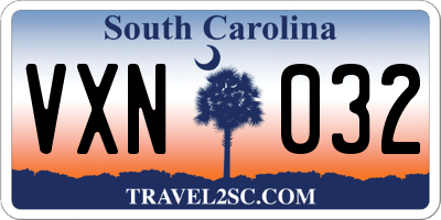 SC license plate VXN032