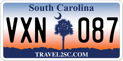 SC license plate VXN087