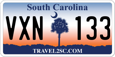 SC license plate VXN133