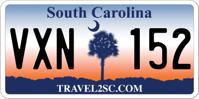 SC license plate VXN152