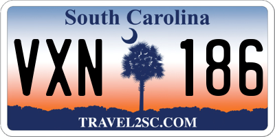 SC license plate VXN186
