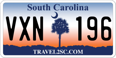 SC license plate VXN196