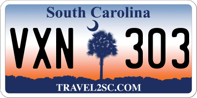SC license plate VXN303