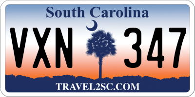 SC license plate VXN347