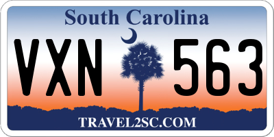 SC license plate VXN563