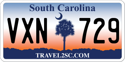 SC license plate VXN729