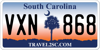 SC license plate VXN868