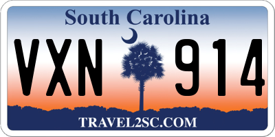 SC license plate VXN914