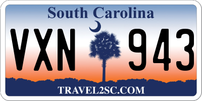 SC license plate VXN943