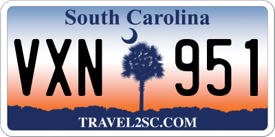 SC license plate VXN951