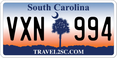 SC license plate VXN994