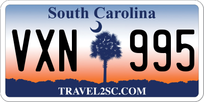 SC license plate VXN995