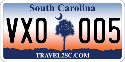SC license plate VXO005