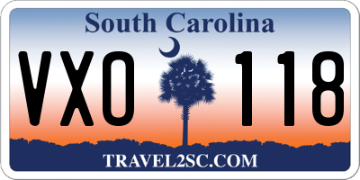SC license plate VXO118