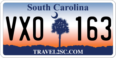 SC license plate VXO163