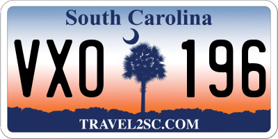 SC license plate VXO196