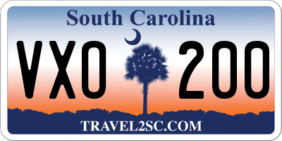 SC license plate VXO200