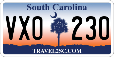 SC license plate VXO230