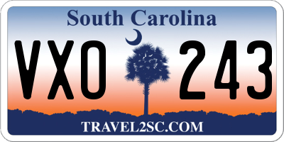 SC license plate VXO243