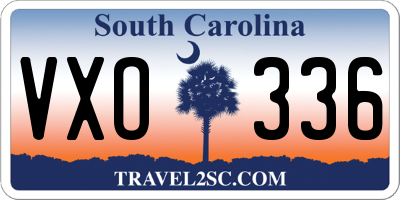 SC license plate VXO336