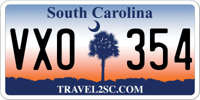 SC license plate VXO354