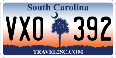 SC license plate VXO392