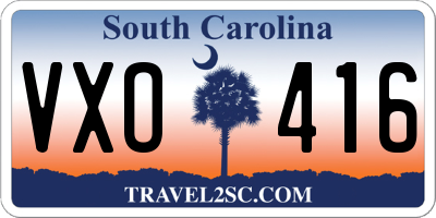SC license plate VXO416
