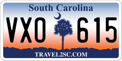 SC license plate VXO615