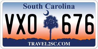 SC license plate VXO676
