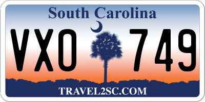 SC license plate VXO749