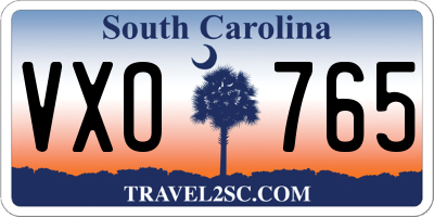 SC license plate VXO765