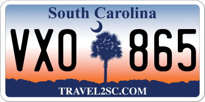 SC license plate VXO865