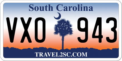 SC license plate VXO943