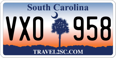 SC license plate VXO958
